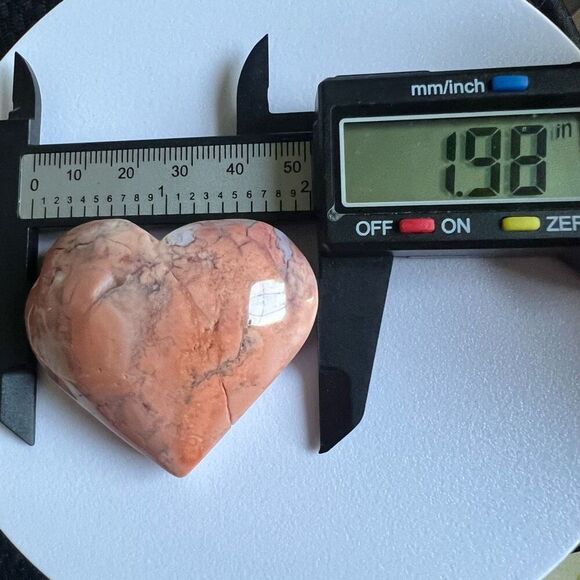 Pink Agate Crystal Heart Carving (#3) - Picture 7 of 10